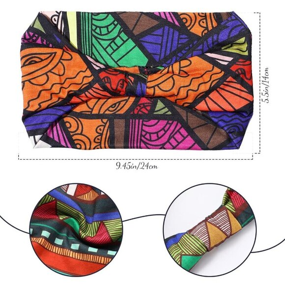 24 Pcs Boho African Headbands Women Girls Wide Knotted Yoga Stretchy Gift main image 4